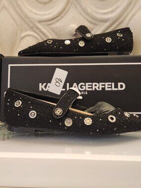 Karl Lagerfeld "Vicci" Mary Janes. Black. NIB. Size 5.5
